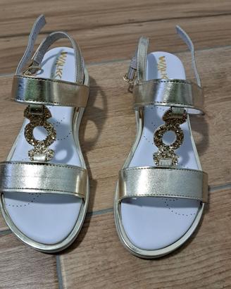 Scarpe da donna Melluso pelle Oro e Bianco