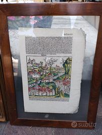 Foglio Originale del 1493: Cronaca di Norimberga