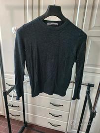 Maglione Donna Zara Grigio Scollo Rotondo Manica L