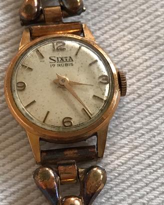 SIXTA 17 RUBIS OROLOGIO DONNA VINTAGE PLACCATO ORO