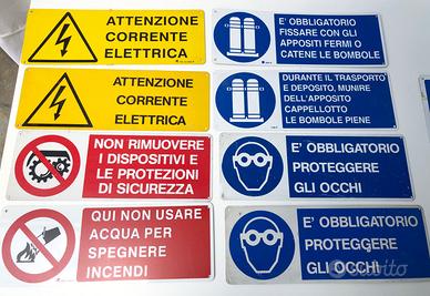 12 cartelli segnaletica di sicurezza laboratorio