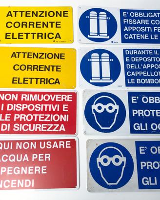 12 cartelli segnaletica di sicurezza laboratorio