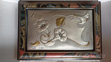 Cofanetto portagioie gioielli argento legno decora