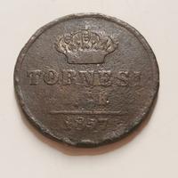 Moneta antica 2 Tornesi 1857