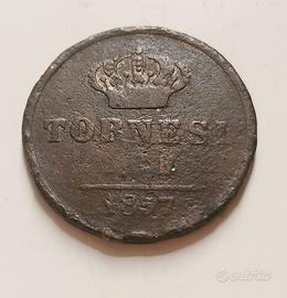 Moneta antica 2 Tornesi 1857