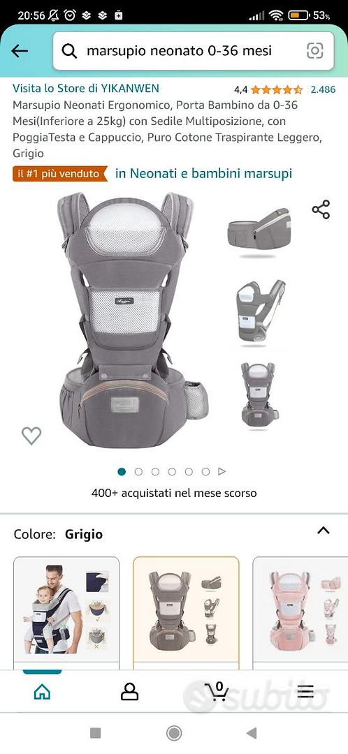 Marsupio Neonati Ergonomico, Porta Bambino da 0-36 Mesi(Inferiore