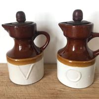 Oliera e acetiera in ceramica vintage