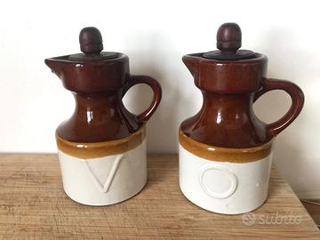 Oliera e acetiera in ceramica vintage