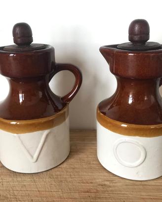Oliera e acetiera in ceramica vintage