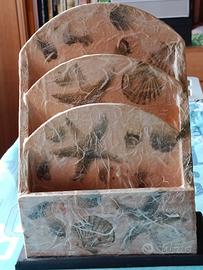 Porta documenti in legno decorato decoupage