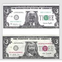 Banconota 3 Dollari USA Bill e Hilary Clinton 1993