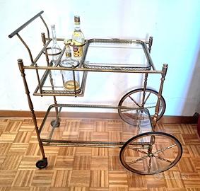 carrello portavivande in ottone