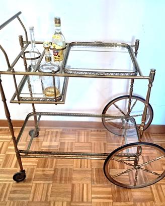 carrello portavivande in ottone