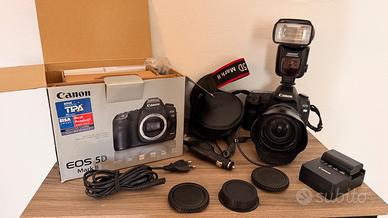 CANON EOS 5D MARK II +24-205+FLASH + CARD + ZAINO