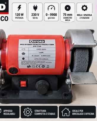Mola Banco 75 mm 120W Pietra Abrasiva e Spazzola