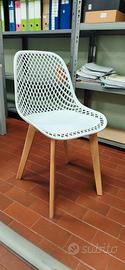 Set 6 Sedie Design Scandinavo - Bianco e Legno