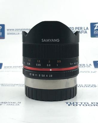 Obiettivo SAMYANG 8 mm f2.8 x FUJIFILM + GAR.USATO