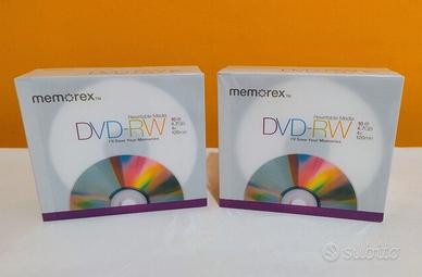 2x confezioni Memorex DVD-RW, 20 DVD-RW in tutto,