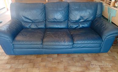 Divano in pelle blu 3 posti divano by natuzzi