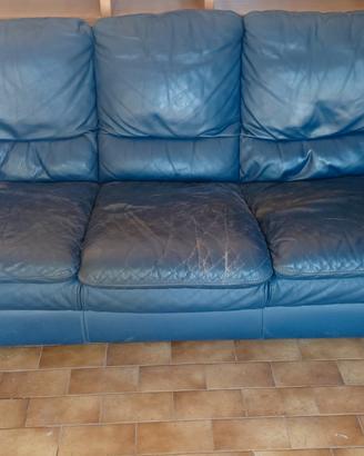 Divano in pelle blu 3 posti divano by natuzzi