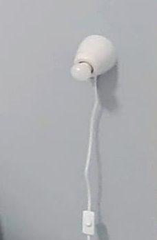 abatjour muro parete applique bianca + interruttor