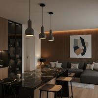 Tre lampade di design a sospensione da soffitto