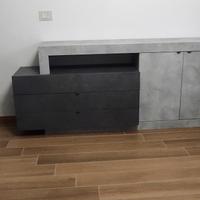 Madia finitura grigio L 200 P 41 H +82 cm