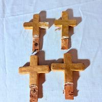 4 antiche croci via Crucis in legno dorato