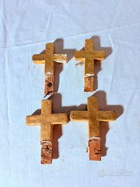4 antiche croci via Crucis in legno dorato