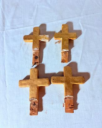 4 antiche croci via Crucis in legno dorato
