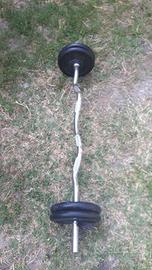 Bilanciere 28mm angolato cromato 120 con dischi