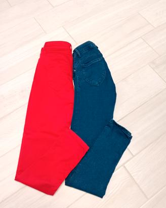 jeans blu e rosso