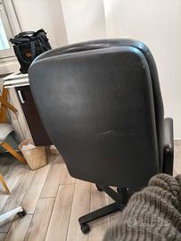 poltrona da ufficio in ecopelle nera