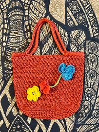 Borsa crochet uncinetto fatta a mani in rafia