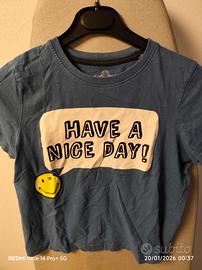 Maglietta bimbo blu Have a Nice Day