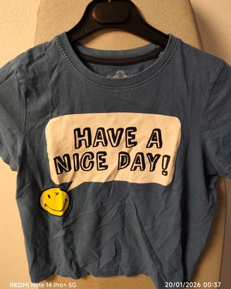 Maglietta bimbo blu Have a Nice Day