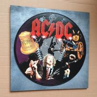 Vinile 33 giri a quadro omaggio agli Acdc 