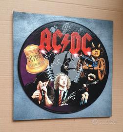 Vinile 33 giri a quadro omaggio agli Acdc 
