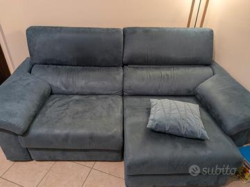 Poltrone sofà divano  3 posti Fasano blu polvere
