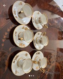 6 Tazzine caffè con disegni oro zecchino