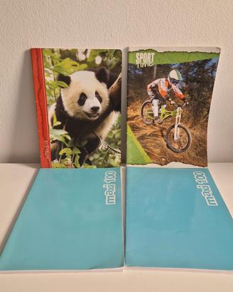 Lotto 4 Quaderni A4 a Righe Nuovi con illustrazion