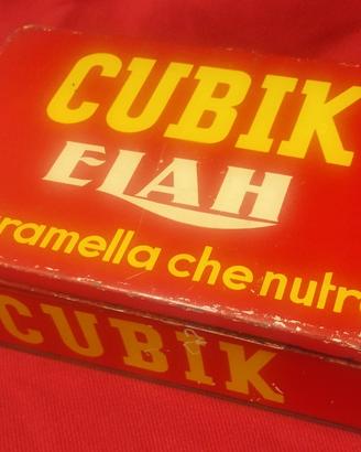 Scatola latta vuota vintage Elah Cubik
