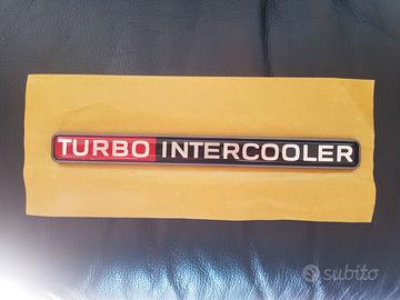 Targa adesiva TURBO INTERCOOLER nuova originale
