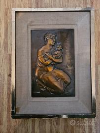 Bassorilievo in rame cesellato su tela - Giannone