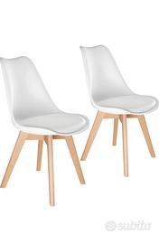 Set di 2 sedie Bianche