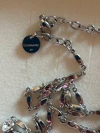 Collana acciaio  85 cm acciaio Swarovsky nuova