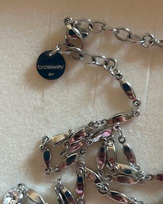Collana acciaio  85 cm acciaio Swarovsky nuova