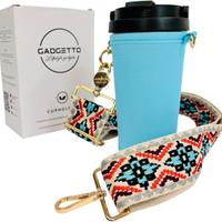 Borraccia termos caldo freddo porta tazza gialla