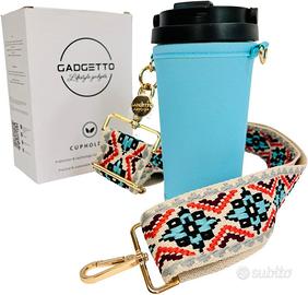 Borraccia termos caldo freddo porta tazza gialla