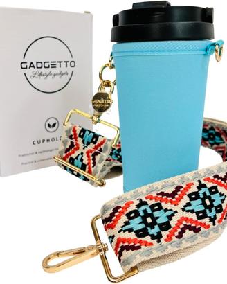 Borraccia termos caldo freddo porta tazza gialla